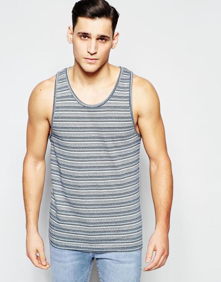 D-struct Jacquard Stripe Tank - Blue