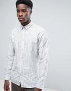 Selected Homme Shirt In Regular Fit With Vertical Stripe - Cream
