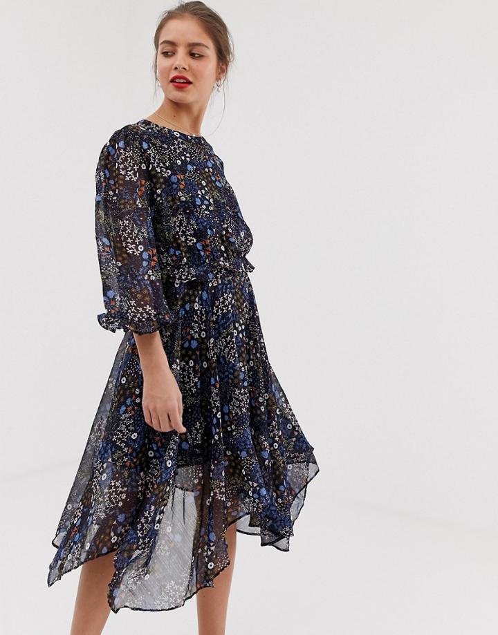 Vila Hi Low Hem Floral Dress - Multi