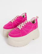 Asos Design Duke Canvas Chunky Sneakers In Pink