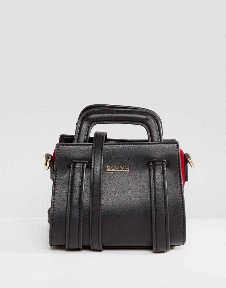 Silvian Heach Structured Crossbody Bag With Handle Detail - Black