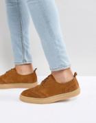 Fred Perry Linden Brogue Suede Shoes In Tan - Tan