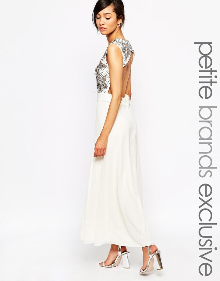 Maya Petite Embellished Maxi Dress With Star Embellishment - Cream