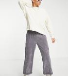Collusion Recycled Polyester Skater Fit Cord Cargo Pants In Gray