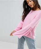 Only Lightweight Fluted Sleeve Sweater - Pink