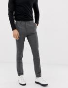 New Look Skinny Smart Pants In Mini Check - Black