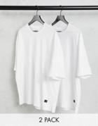 Bershka 2 Pack Oversize T-shirts In White