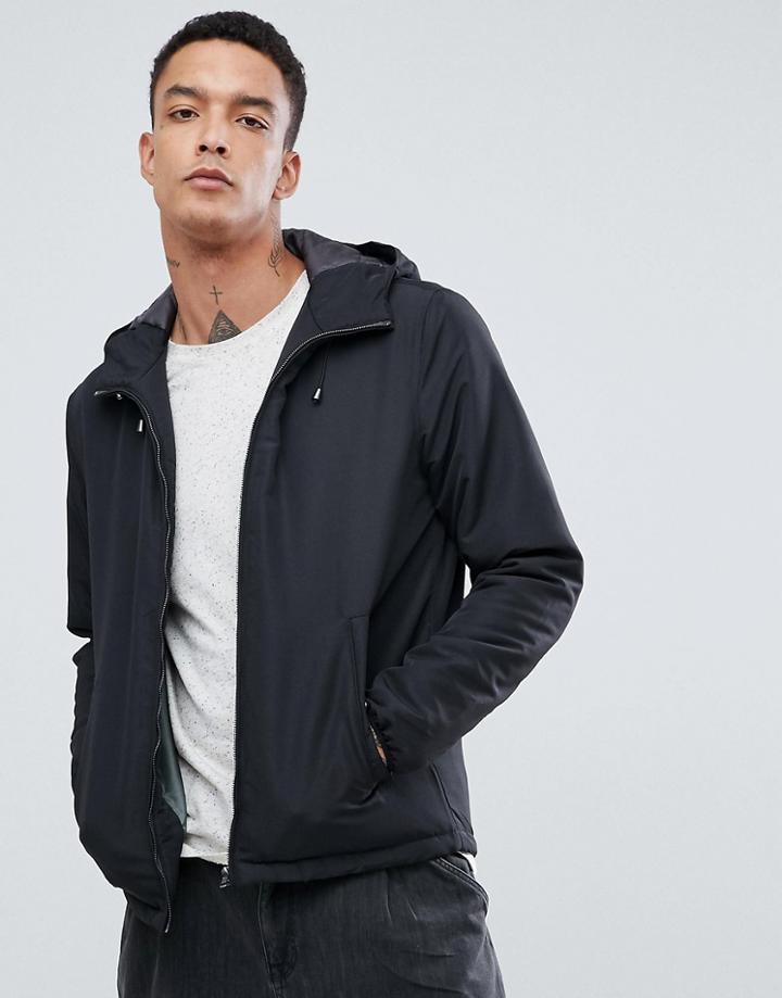Troy Zip Hooded Parka - Black