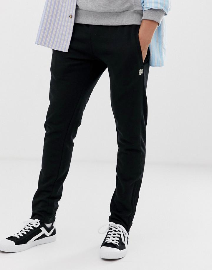 Le Breve Slim Fit Zip Bottom Jogger - Black