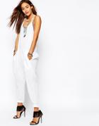 One Teaspoon Purity Jumpsuit With Open Back In White - White