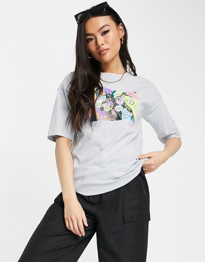 Puma Downtown Graphic T-shirt In Pale Blue