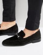 Asos Loafers In Black Suede With Metal Snaffle - Black