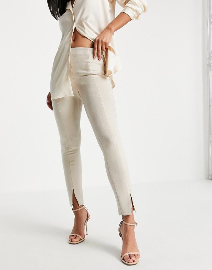 Miss Selfridge Suedette Legging In Neutral