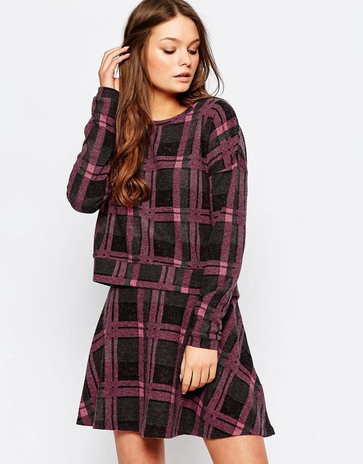 First And I Mas Check Sweater - Red