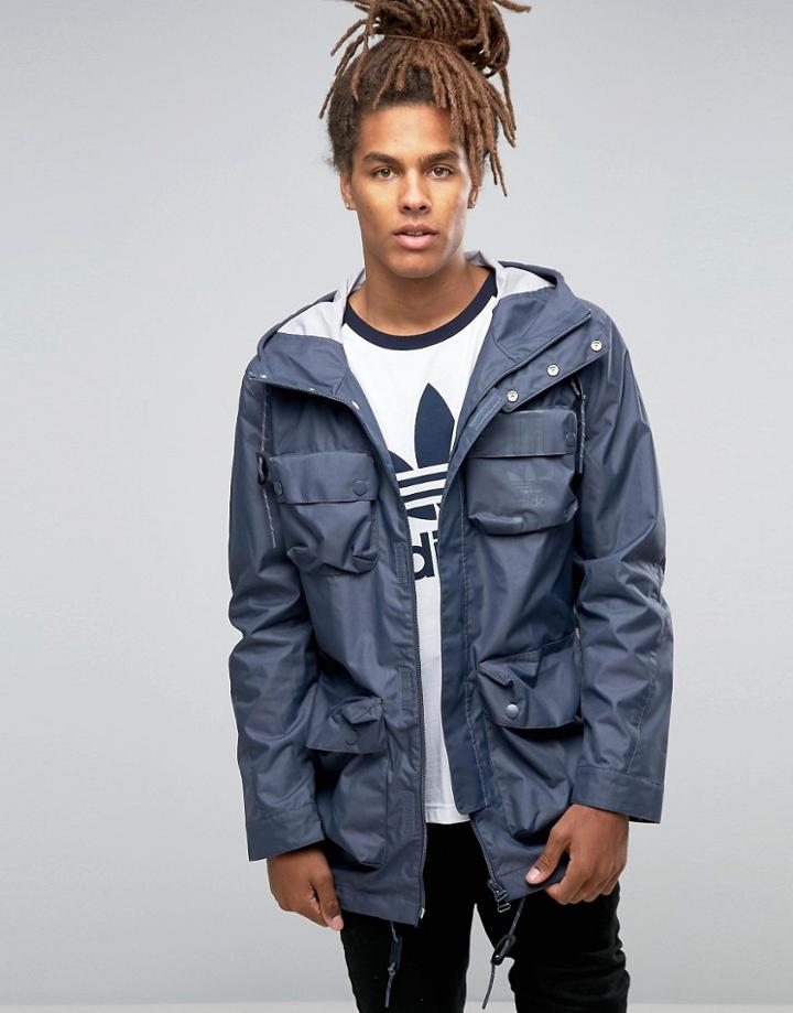 Adidas Originals Utility Parka Ay9136 - Blue
