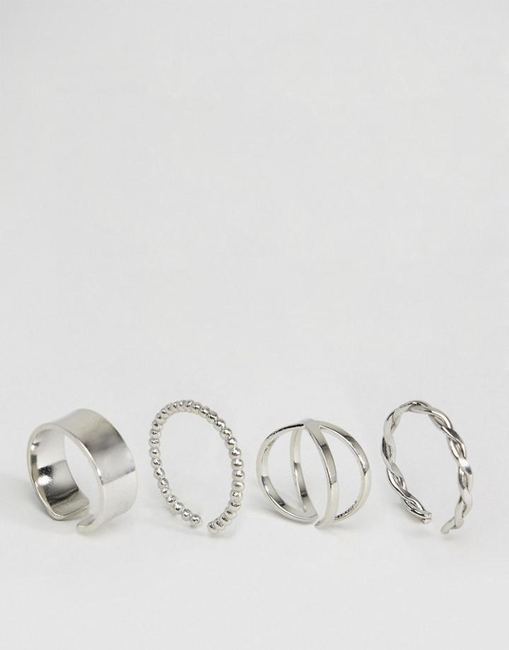 Monki 4 Pack Toe Rings - Silver