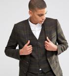 Selected Homme Suit Jacket With Check In Skinny Fit With Stretch - Green
