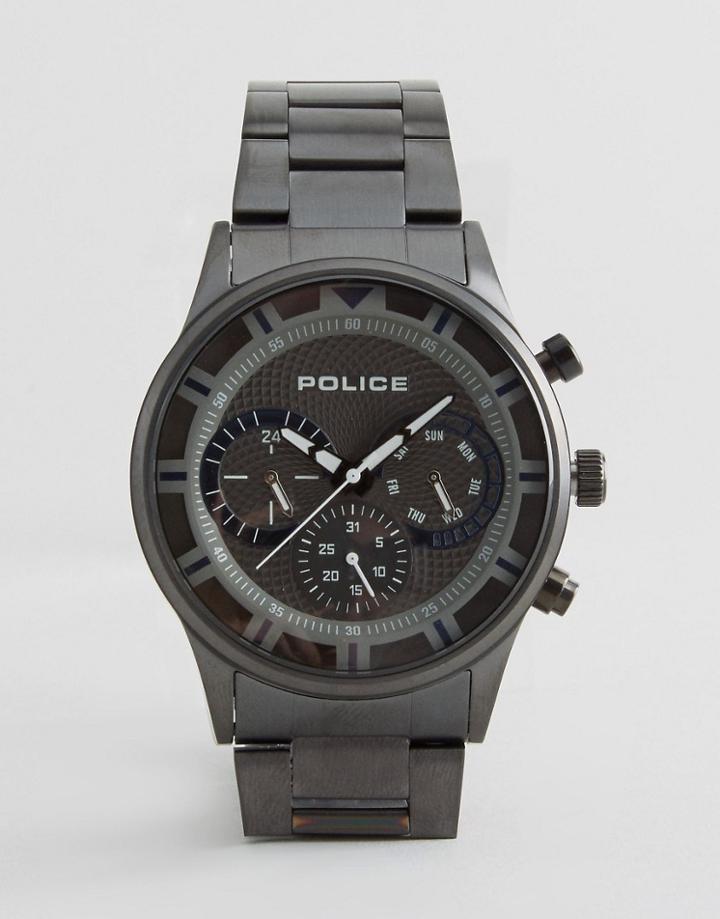 Police Driver Black Bracelet Watch - Black