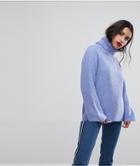 Vero Moda Roll Neck Sweater With Balloon Sleeves - Blue