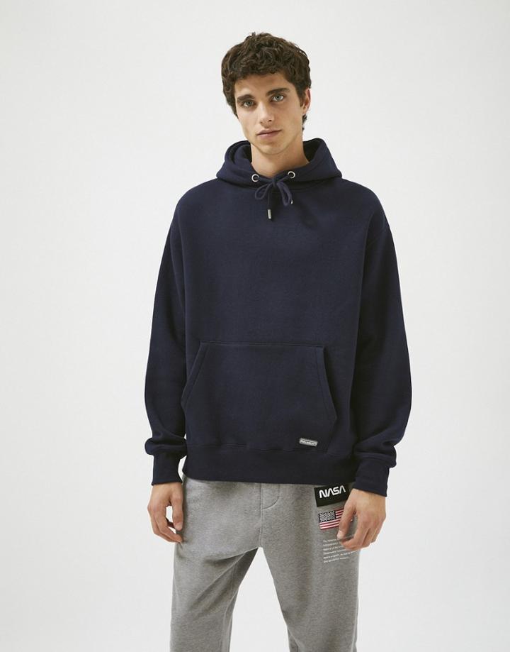 Pull & Bear Hoodie In Navy-blues