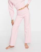Asos Design Mix & Match Lounge Premium Knit Straight Leg Pants In Pink