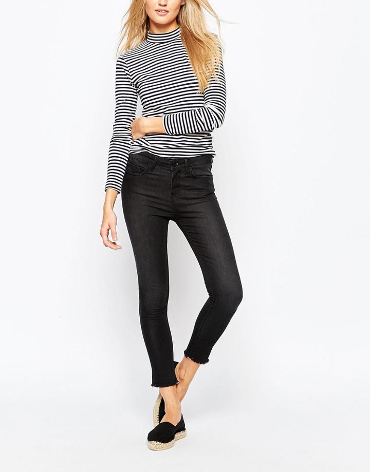 Waven Mid Rise Skinny Cropped Jeans - Vintage Black
