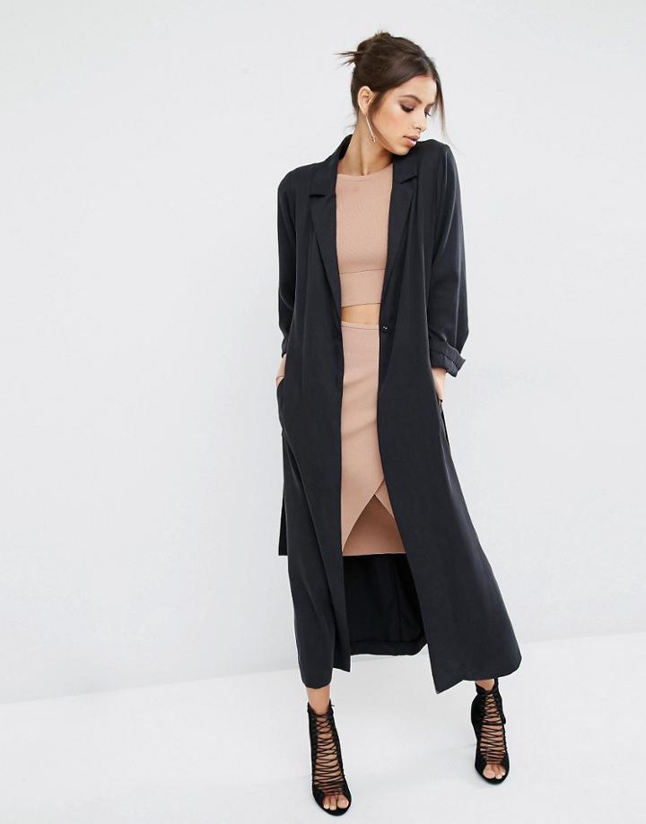 Kendall + Kylie Duster Coat - Black