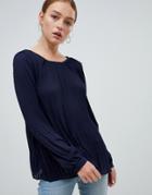 Ichi Open Back Sweater-navy