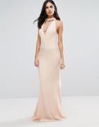 Jarlo Choker Neck Maxi Dress - Pink