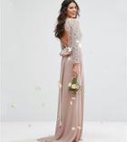 Tfnc Lace Maxi Bridesmaid Dress With Bow Back - Pink