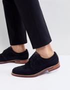 Ted Baker Delanis Suede Brogue Shoes In Navy