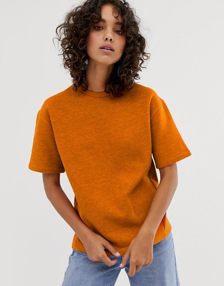 Asos White Orange Marl Sweat T-shirt - Pink