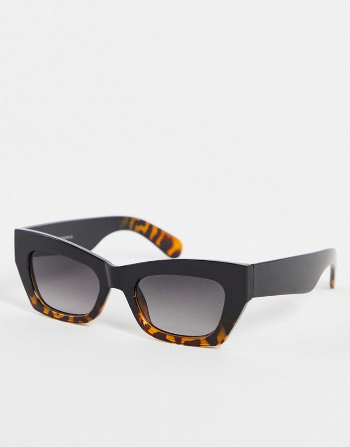 Madein Chunky Sunglasses In Black And Tortoise Print-multi