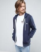 Element Cornell Zipthru Hoodie Small Logo In Navy - Navy