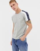 Tommy Hilfiger Sports Capsule Side Tape Logo T-shirt In Gray Marl - Gray