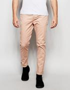 Asos Skinny Chinos In Light Pink - Rose Dust