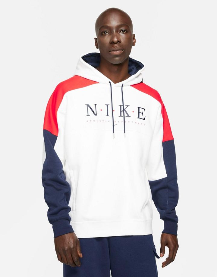 Nike Rwd Pack Logo Hoodie In White/multi