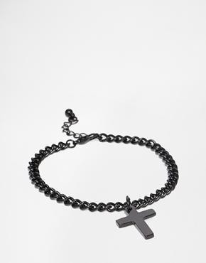 Asos Bracelet With Cross - Black