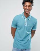 Original Penguin Slim Fit Pocket Polo Shirt With Tipping - Blue