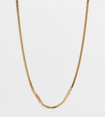 Hoops + Chains Ldn Chain With 'zero Fucks' Slogan In 18kt Waterproof Gold Plate