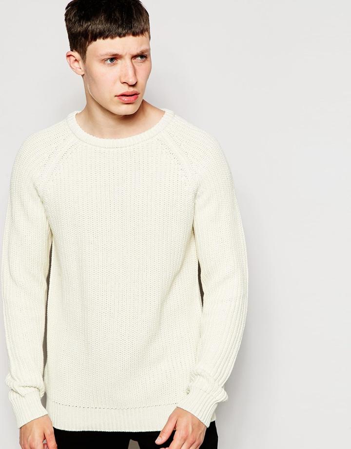 Bellfield Fishermans Knit Sweater - Ecru