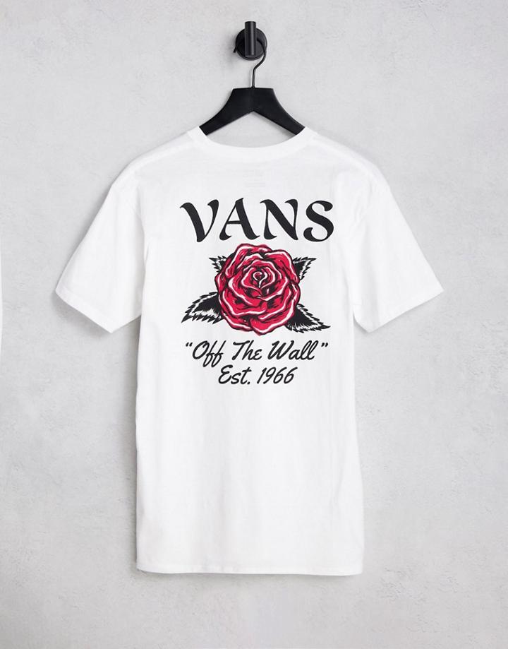 Vans Tattoo Rose Back Print T-shirt In White