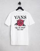 Vans Tattoo Rose Back Print T-shirt In White