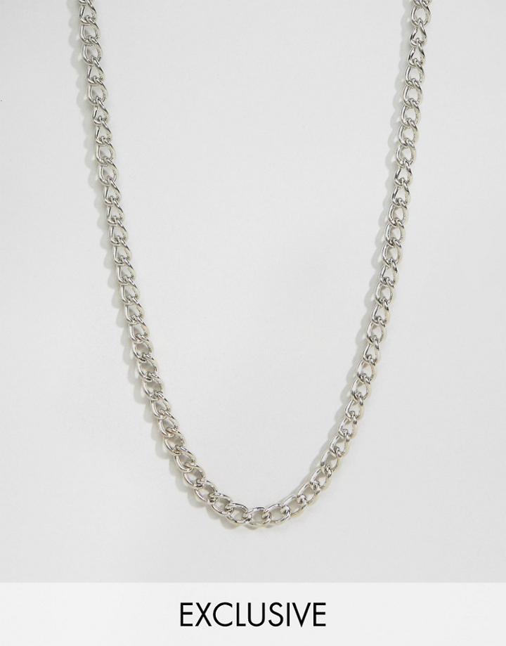 Reclaimed Vintage Long Chain Necklace In Silver - Silver