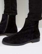 Zign Suede Zip Boots - Black