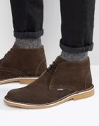 Lambratta Desert Boots In Brown Suede - Brown