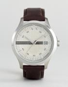 Armani Exchange Ax2100 Leather Watch In Brown - Brown