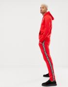 Hugo Dusten Side Stripe Taped Logo Sweat Joggers In Red - Red