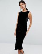 Y.a.s Daisy Velvet Midi Dress - Black