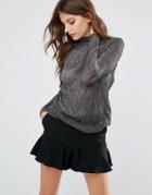 Y.a.s Lana Long Sleeve Top - Silver